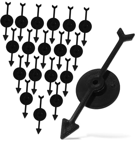 WOONEKY 25pcs Black Plastic Game Arrows for Spin Wheel Board Games Interactive Tabletop Gaming Accessories Large Quantity Replacement Pointers for Party and Group Play
