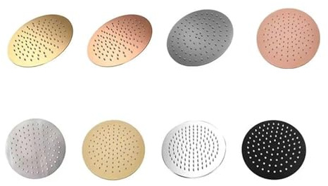 Brushed Rose Gold Rain Shower Head Stainless Steel Ultrathin Water pressurize in Rose Gold, Grey, Brushed(Matte Black 8)