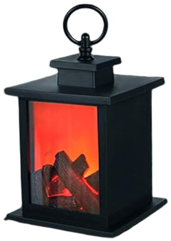 Piccolo caminetto elettrico Realistico effetto fiamma LED Camino Lanterna Orari Piccolo caminetto alimentato a batteria per la decorazione da tavolo della casa Surround