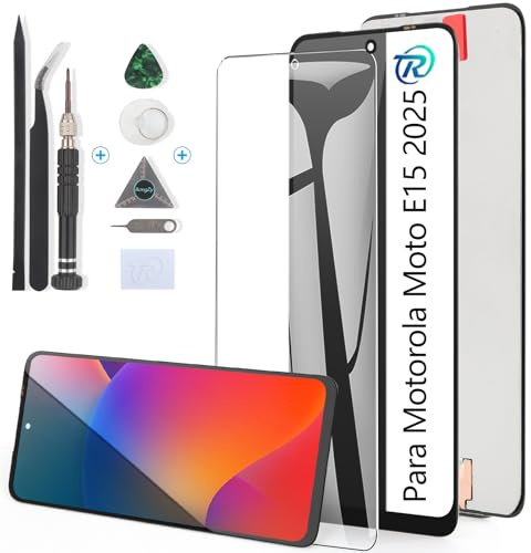 RongZy Pantalla para Motorola Moto E15 2025 XT2523 Táctil LCD de Repuesto para Motorola Moto G05 Ensamblaje Digitalizador Reemplazo con Herramientas de Reparación(Negro)