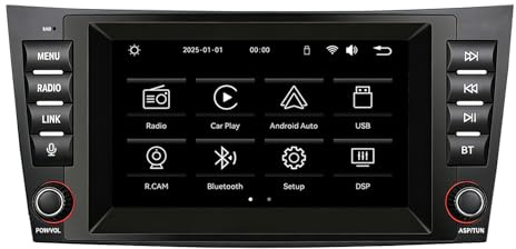 MAVYULQEF Linux Autoradio kompatibel mit Mercedes Benz E Class W211 CLS Class W219 Blitzstart/Bluetooth/Wireless CarPlay/Android Auto/FM/AM/RDS/USB