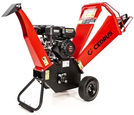 CEDRUS RB02 Benzin-Gartenhäcksler Profi – leistungsstarker Holz- & Asthäcksler mit Loncin G200F Motor 6,5 PS, bis 100 mm Astdurchmesser, fahrbar