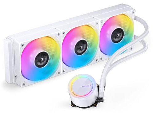 Jonsbo TG-360 AiO Wasserkühlung – weiß | 360-mm-CPU-Wasserkühler mit ARGB, Aluminium-Radiator und 3x 120-mm-PWM-Lüftern