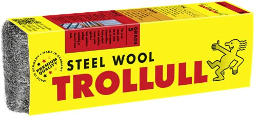 Trollull Lana de acero | Lana de alambre de 200 g gruesa 5 elimina manchas de lodo de madera, salpicaduras de pintura del vidrio, óxido de herramientas