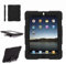 TECHGEAR G-Shock Étui pour iPad 4 3 2 Housse Coque Rigide, Très Haute Protection Anti-Choc avec Support Amovible Compatible pour iPad 2/3 / 4 (Noir)