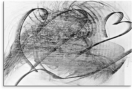 Abstrakt 1420-120x80cm SCHWARZ-WEISS Bilder - Wandbild Kunstdruck in XXL Format - Fertig Aufgespannt – TOP - Leinwand