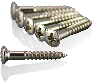 6 x VANSON Chrome Countersunk Bridge Screws for Telecaster/Fixed Bridge Guitars (Chrome)