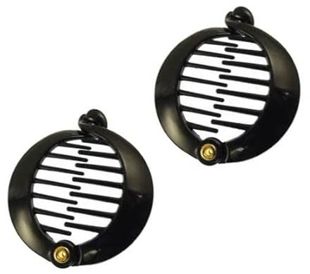 Mytoptrendz® Ladies Small Round Ponytail/Bun Holder Clips Black SET OF 2PCS