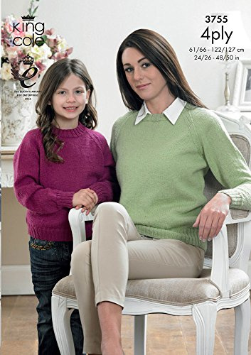 King Cole Mens/Ladies/Childrens Cardigan & Sweater Merino 4 Ply Knitting Pattern 3755 by King Cole