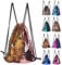 Winmany, Rucksack mit Kordelzug, Tragetasche, Schulterbeutel, im modischen Meerjungfrauen-Design mit glitzernden Schuppen, beidseitig verwendbar, sportlich, Pink Gold