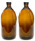 Aura 1000ml Amber Glass Bottles with Black Lids - Pack of 2