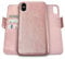 dreem Fibonacci 2-in-1 Wallet Case for Apple iPhone X & Xs - Luxury Vegan Leather, Magnetic Detachable Shockproof Phone Case, RFID Card Protection, 2-Way Flip Stand - Rose