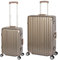 Travelhouse London Kofferset Gold Handgepäck S-55cm, Reisekoffer L-75cm · Aluminium-Rahmen · Polykarbonat Hartschale · 2X TSA Zahlenschloss 4X Silent Move Doppelrollen· Vol. S-44L · L-108L