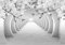 wandmotiv24 Fototapete Grau Tunnel Blumen, XL 350 x 245 cm - 7 Teile, Wanddeko, Wandbild, Wandtapete, Wasser, 3D M3942
