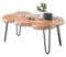 Stella Trading COLE Couchtisch Baumscheibe Akazie Massivholz mit schwarzem Metallgestell - natürlicher Sofatisch für Ihren Wohnbereich - 100 x 45 x 65 cm (B/H/T)