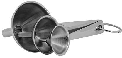 3 mini entonnoirs inox