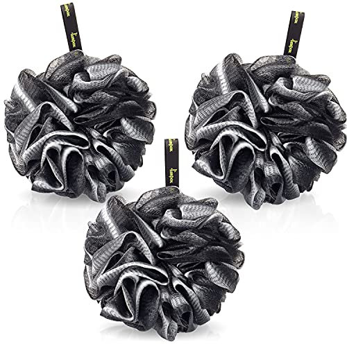 lampox - Badeschwamm [3er Pack] Duschschwamm, Peelinghandschuh, Badebürste, Peeling schwamm, Luffa schwamm, Schwamm, Peeling Körper, Körperpeeling, Waschlappen, Rückenbürste, Massage, (Mix A)