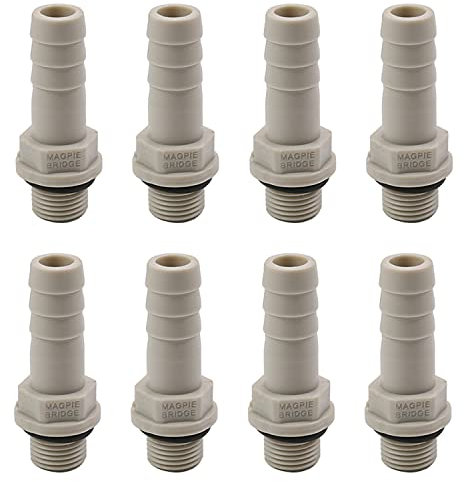 Othmro G1/8 - 20 connettori per tubo flessibile in PVC, da 9,5 mm a 8 mm, adattatore filettato maschio per tubo da giardino, raccordi 8-1
