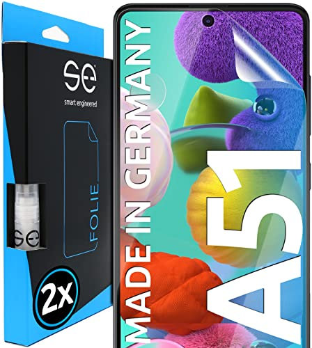 2x se® 3D SCHUTZFOLIE Transparent für Samsung Galaxy A51,Selbstheilend, 100% Fingerabdruck & FaceID kompatibel, einfache blasenfreie Installation, Ultra-Klar, Stoß-Kratzfest, aus Deutschland