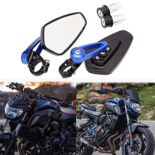 Manubrio Universal per motocicletta Specchietti retrovisori laterali blu per scooter Cruiser Sport Bike Chopper