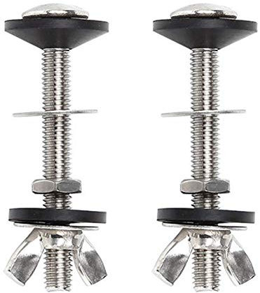 2pcs Inodoro Tanque Tornillo Juego Cisterna Pan Fijación Ajuste Universal A Bol Through Kit para WC Accesorios el Hogar Práctico - Plata Color, Free Size