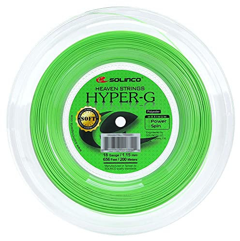 Solinco Hyper-G Weiche Saitenrolle (18) - Tennis Saiten - Co-Polyester - Grün - Tennis