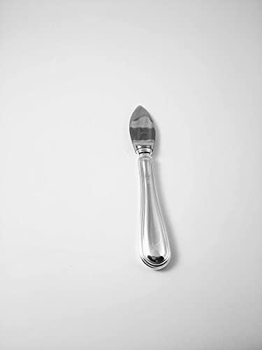 16/824 Coltello per Servire Formaggio Grana Stile Inglese Argento 800 Massiccio e Lama Inox (argento 800 massiccio)