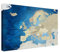 LANA KK - Luxus Pinnwand Europakarte - Meerestiefe - Deutsch - in 80 x 60 cm, stabile Rückwand zum Pinnen inkl. Starterkit - Leinwand-Kunstdruck Wandbild Landkarte XXL