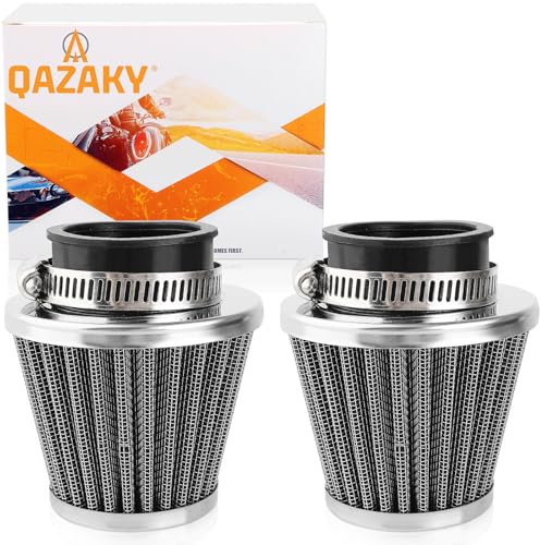 QAZAKY 2 pezzi filtro aria pulitore 57 mm 58 mm 59 mm 60 mm compatibile con 50 cc-90 cc 110 cc 125 cc 150 cc 200 cc GY6 moto ATV scooter Quad Go Kart ciclomotore Pit Dirt Racing Bike Suzuki Baja 6 cm