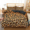 WQIZXCW Bettwäsche 135x200 2 Teilig Leopardenmuster Bettwäsche-Sets, Weich Microfaser Bettbezug Set mit Reißverschluss und 1 Kopfkissenbezug 80x80 cm, Angenehme Atmungsaktiv