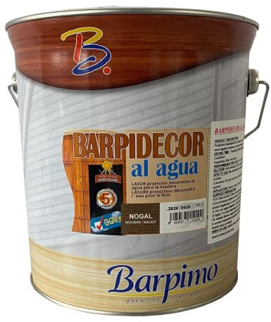 Barpimo Barpidecor Water-Resistant Wood Paint for Indoor/Outdoor Use, Fence/Shed/Furniture - Mahogany Colour 4 Litres