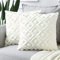Sungeek 2er Set Sanft Plüsch Kurze Wolle Samt Kissenbezüge, Dekorativ Boho Zierkissenbezüge Luxus Kissenbezug Zuhause Deko Kissenhülle für Sofa Couch Schlafzimmer Wohnzimmer (Creme Weiß, 60x60cm)