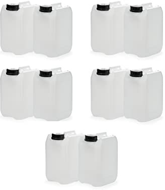 Octopus 10x 5L Kanister leer aus HDPE, mit Verschluss DIN 51mm und UN Zulassung, Wasserkanister