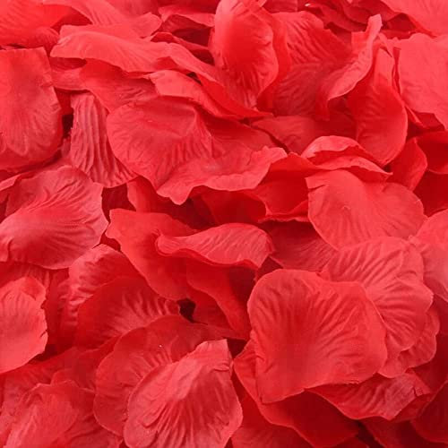 CHSYOO 3000 x Künstliche Flora Blüten Rosen Blumen Konfetti, Romantische Dekorationen für Hochzeit Geburtstag Brautdusche Valentinstag Heiratsantrag, rot