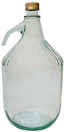 Demijohn 5 L (5 000 ml) avec bouchon à vis – Fermeture à air, bouteille de fermentation de cidre de 3,8 l, fabrication de vin, stockage – DIAH (1 x 5 l de bouteille avec bouchon à vis)