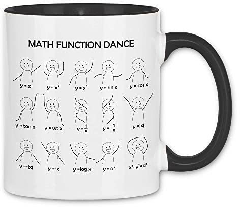 wowshirt Tasse Math Dance Funktion Mathe-Lehrer Mathematik Nerd Geek Uni Student, Farbe:White - Black