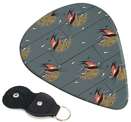 Barn Swallow In Graphit-Set mit 6 Gitarrenplektren für Akustikgitarre, E-Gitarre, Bass, Ukulele – dünn, mittel und dick