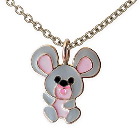 Fly Style Maus Anhänger für Kinder/Mädchen/Damen mit Kette Silber/Kinderschmuck Mädchen