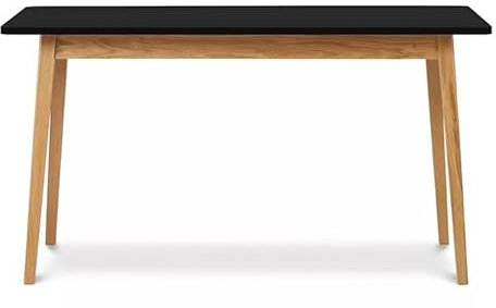 Konsimo Esstisch Ausziehbar Küchentisch - Esszimmertisch im Skandinavisch Stil - Tischbeine aus Massivholz - Esstisch für Küche Esszimmer und Wohnzimmer - 75x160-200x90cm - Schwarz - Frisk Kollektion