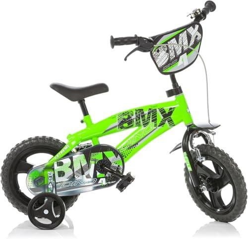 Bici per Bambino Bicicletta Dino Bikes BMX Verde Taglia 12 - 14 - 16 (Cerchio 12 Pollici)