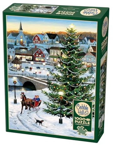 Cobble Hill Puzzle mit 1000 Teilen, Dorfbaum, Beispielposter enthalten
