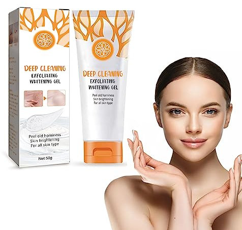 Orange Exfoliating Whitening Gel Scrub Face Body Brigtening Skin,Natural Orange Peeling Gel Face Scrub,Deeply Nourishing and Moisturizing Facial Serum Skin Whitening Cream