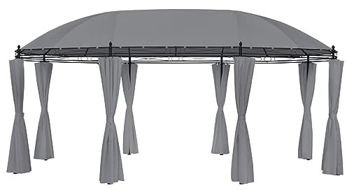 Camerina Gazebo con Tende 520x349x255 cm Antracite,Gazebo,Impermeabile,Anti UV,Gazebo da Giardino,Gazebo Esterno