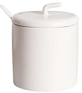 AVFORA Azucarero doméstico con Cuchara, Recipiente de azúcar de Color sólido, tarros de Porcelana y Especias, azucarero con Tapa práctica-Rosa-tarros de 250ml (Color : White2, Size : 250ml)