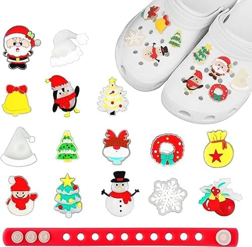Pwsap Weihnachten Schuhanhänger für Clog Sandalen, Xmas Party Geschenk