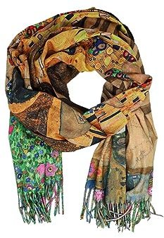 QUEEN HELENA Warmer Winterschal für Damen Sc22-10 Braun, Einheitsgröße