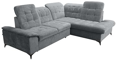Robin Inspire NEO L Ecksofa Schlafsofa Dunkelgrau Rechts | 268×210×90 cm, L-Form Eckcouch mit Schlaffunktion, Bettkasten, verstellbare Sitztiefe, Rückenhöhe, Wohnzimmer Sofa
