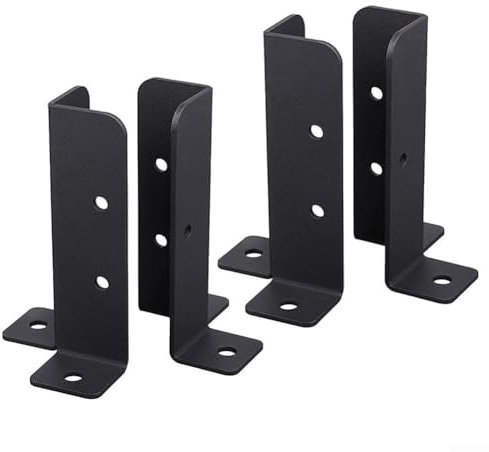 HpLive 4 soportes de base de poste ajustables para postes de 1.5 x 1.5, 2 x 2, 2 x 4, 4 x 4, soportes de base de anclaje para pabellón, cubierta, porche, barandilla, soporte decorativo