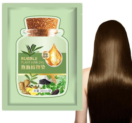 Natürliches Pflanzenhaarfarbstoff, Blasenpflanze Haarfarbstoff 30ml Blasen Haarfarbe Blasen Pflanze Haarfarbe Mildes Haar Für Schnelle Färbung Langlebig Erfrischend Nährendes Haarfärbeshampoo Für Gl