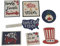 Buffet Zubehör Tablett Dekor patriotische Holzschilder Bauernhaus rustikale Dekorationsartikel für den Heimtisch Memorial Day Independence Labor Day Einlegeböden Schrank 50 (Blue, One Size)
